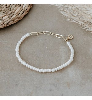 Alyssa Bracelet-gold/white pearl